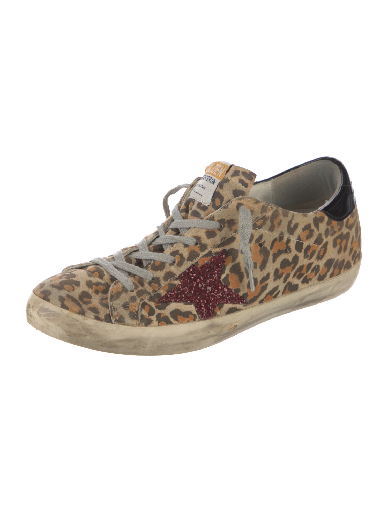 Golden Goose Suede Animal Print Sneakers